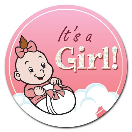 Signmission Its A Girl Circle Vinyl Laminated Decal D-36-CIR-Its a Girl